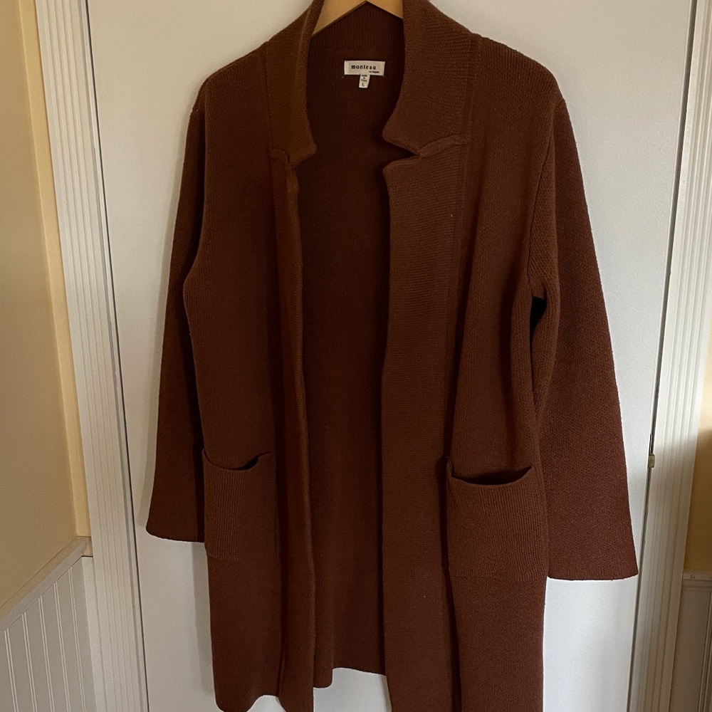 PTP 22” Monteau Warm Brown Women's Cardigan Size L